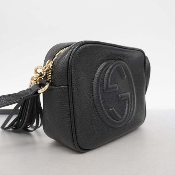 GUCCI Authentic Black Leather Shoulder Bag - Picture 2 of 13